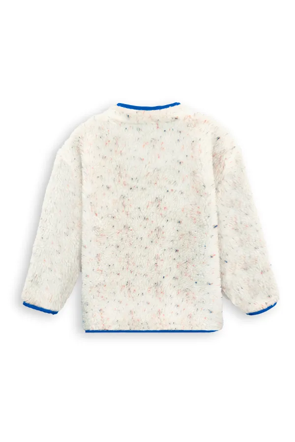 Beyaz Kız ve Erkek Çocuk Unisex Peluş Mont