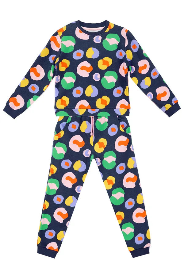 Ensemble de survêtement bleu marine coloré pour filles