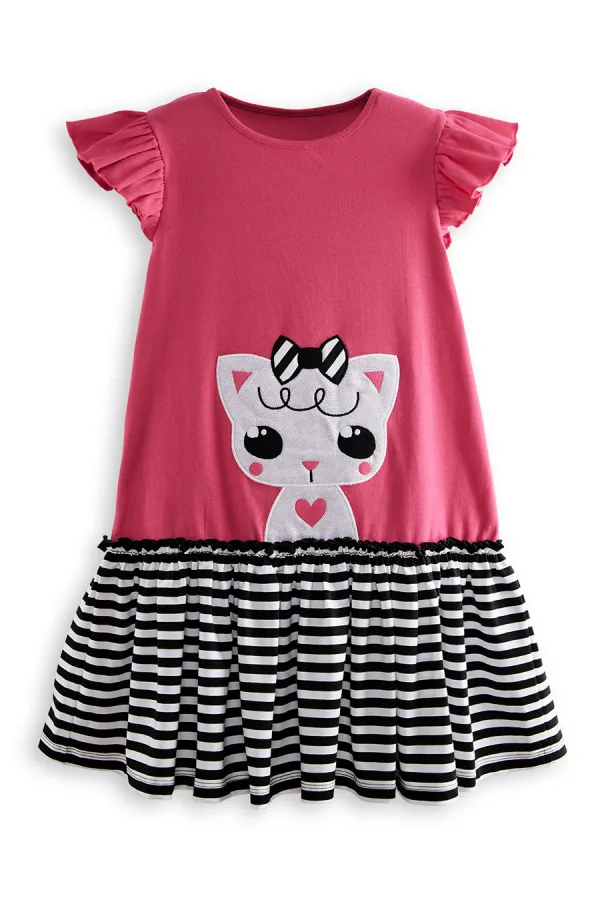 Robe d'été fuchsia Kitty Girl