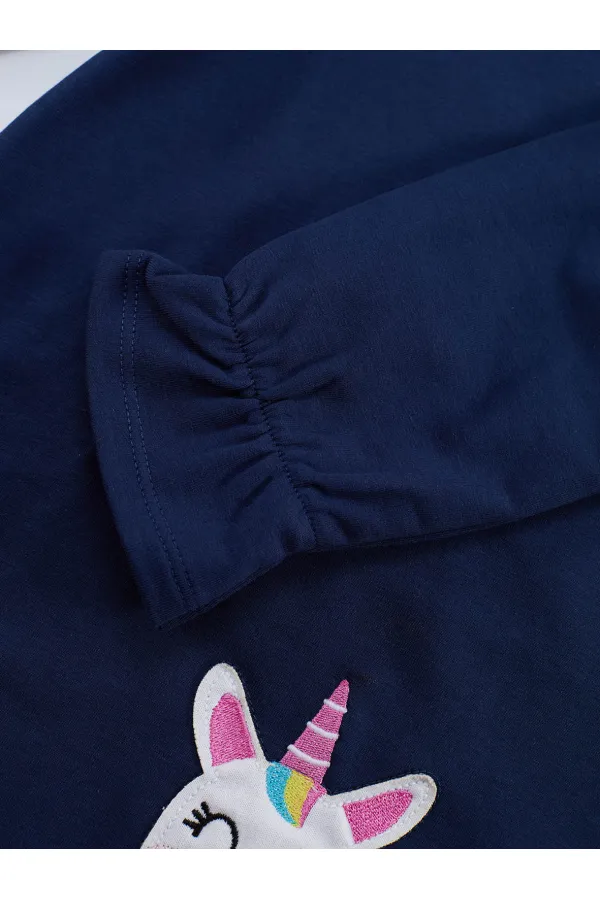 Robe bleu marine Lilycorn pour fille