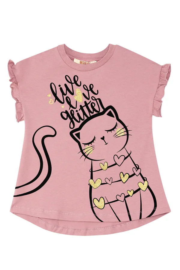Love Cat Kız Çocuk T-shirt Tayt Takım