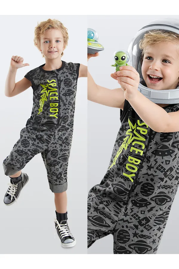 Space Rocket Boys' Grey Jumpsuit