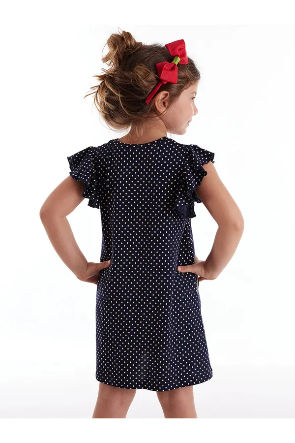 Robe à pois pour fille avec fleurs