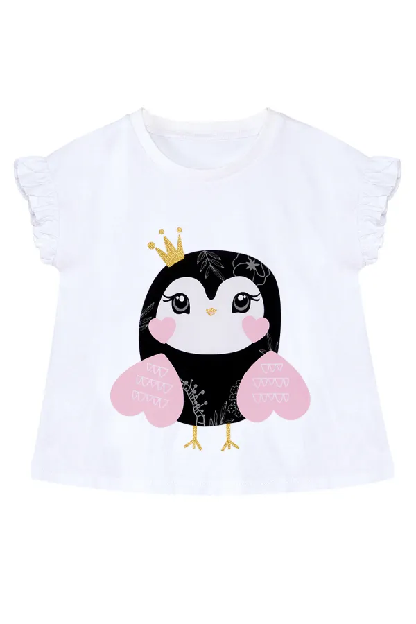 Cute Owl Girl's T-shirt and Shorts Set