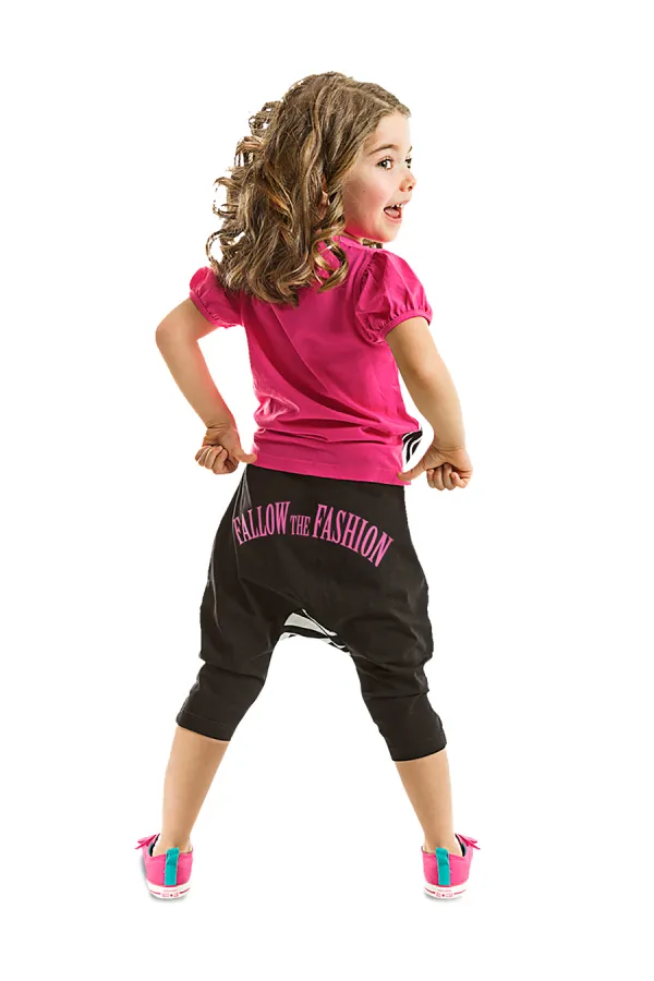 Zebra Fashion Girls' T-shirt and Capri Shorts Set