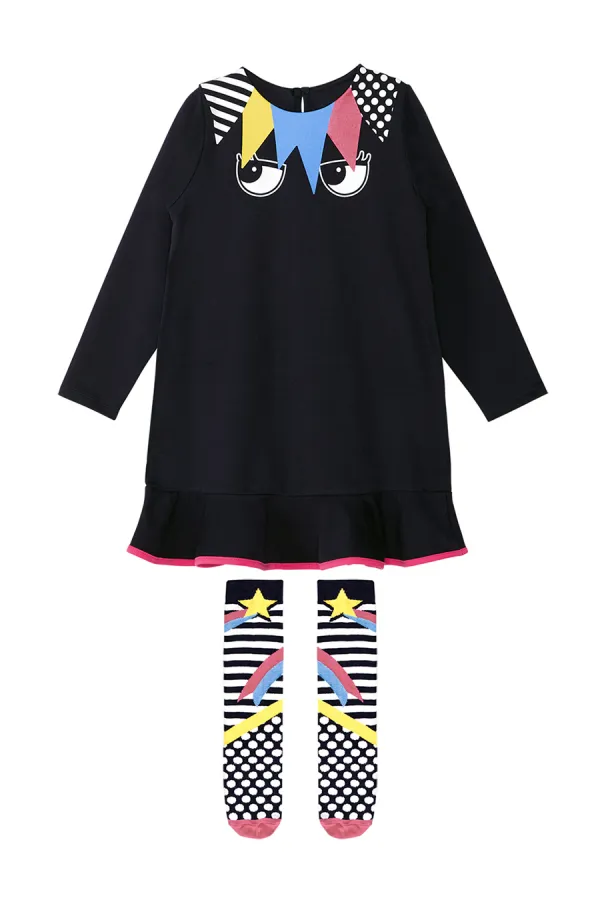 Perçem Kız Çocuk Elbise + Çorap