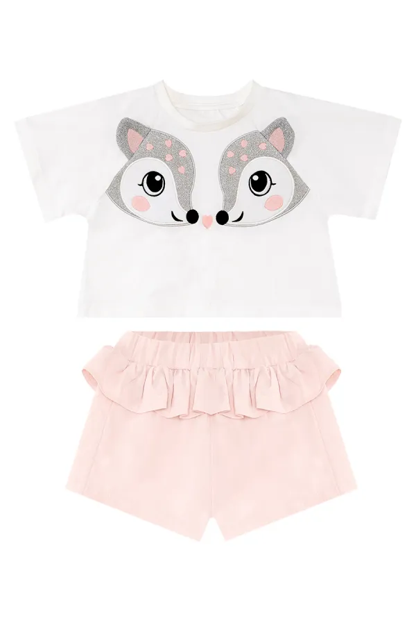 Twin Deer Girls' T-shirt and Shorts Set