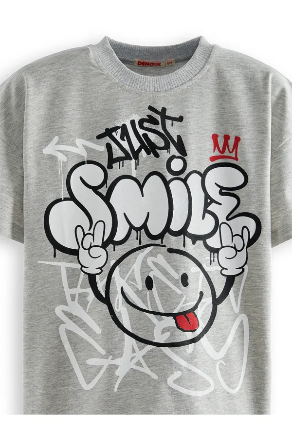 Just Smile Erkek Çocuk T-shirt Kapri Şort Takım