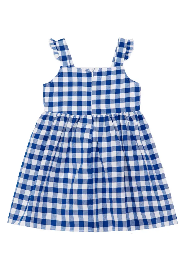 Yıldız Kedi Kız Çocuk Ekose Elbise