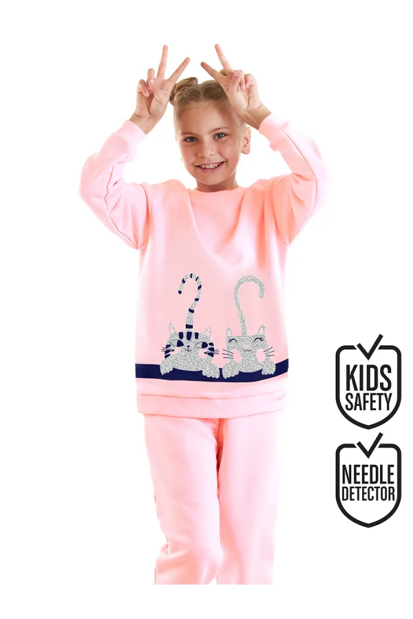 Ensemble de survêtement rose à rayures pour filles