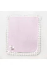 Kurdeleli Dantelli Bebek Triko Battaniye Pembe