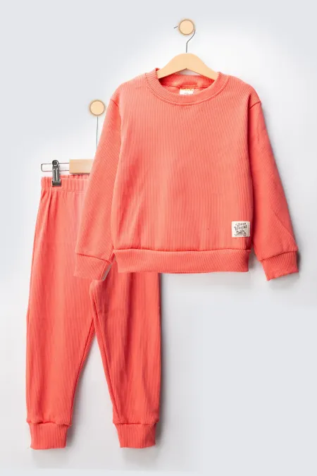 Fitilli Kaşkorse Bisiklet Yaka Çocuk Eşofman Takımı