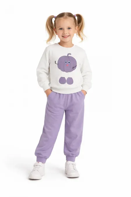 Kabak Nakışlı Kız Erkek Çocuk Eşofman Takım