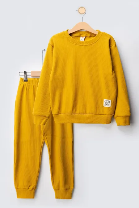 Fitilli Kaşkorse Bisiklet Yaka Çocuk Eşofman Takımı