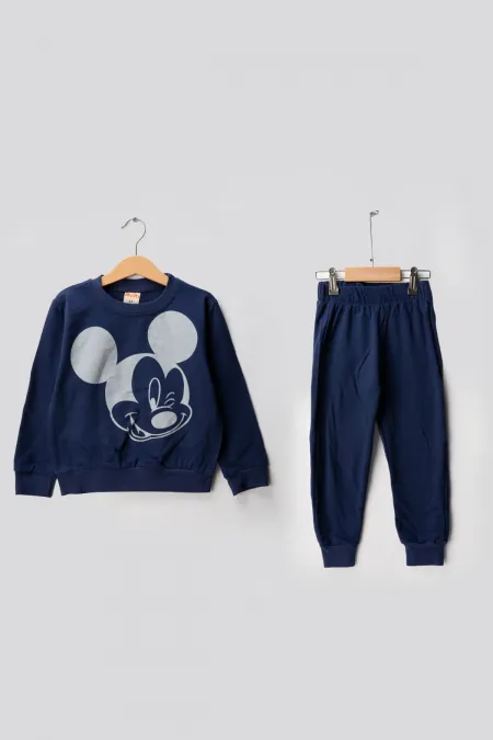 Micky 2 İplik Bisiklet Yaka Çocuk Eşofman Takımı