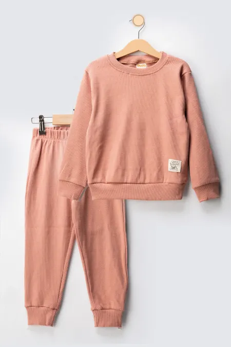 Fitilli Kaşkorse Bisiklet Yaka Çocuk Eşofman Takımı