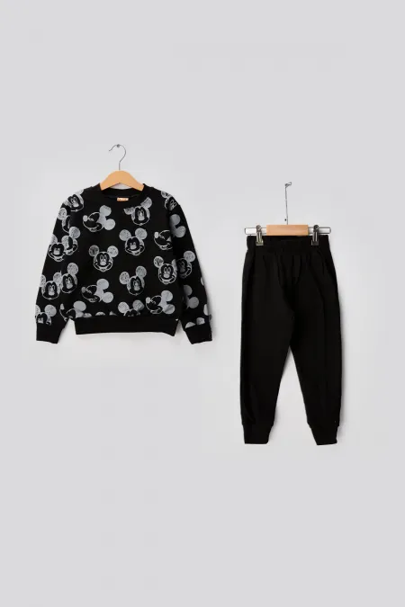 Fareler 2 İplik Bisiklet Yaka Çocuk Eşofman Takımı