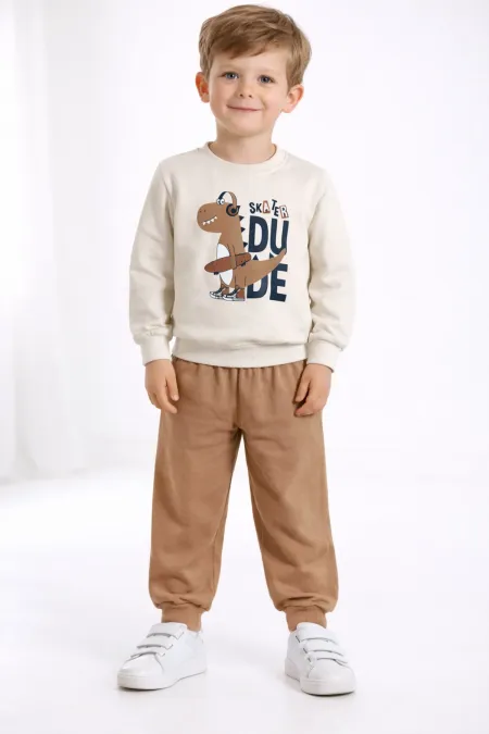 Dinazor Baskılı Erkek Çocuk 2 İp Mevsimlik Eşofman Takım