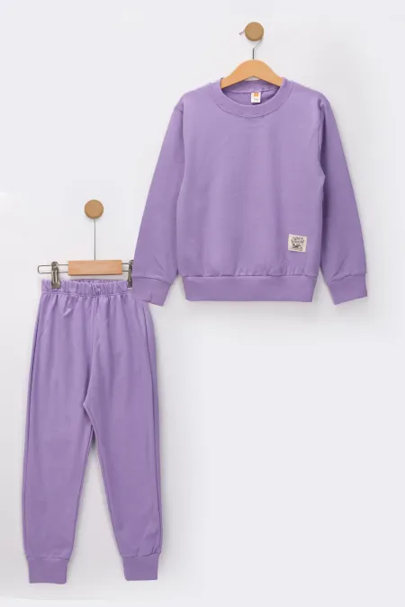 Basic Armalı 2 İplik Bisiklet Yaka Mevsimlik Çocuk Eşofman Takımı