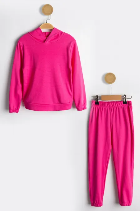 Kapşonlu 2 İplik Mevsimlik Çocuk Eşofman Takımı