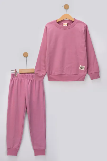 Basic Armalı 2 İplik Bisiklet Yaka Mevsimlik Çocuk Eşofman Takımı