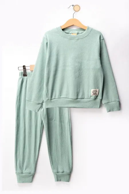 Fitilli Kaşkorse Bisiklet Yaka Çocuk Eşofman Takımı