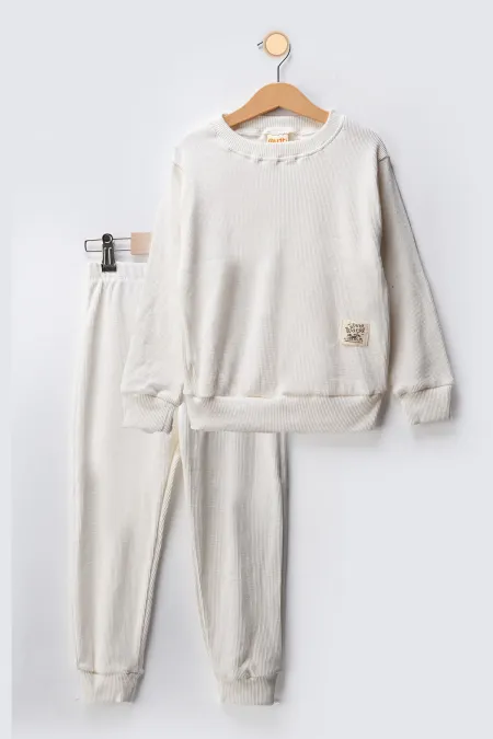 Fitilli Kaşkorse Bisiklet Yaka Çocuk Eşofman Takımı