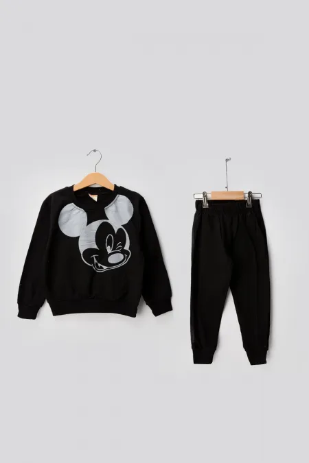 Micky 2 İplik Bisiklet Yaka Çocuk Eşofman Takımı