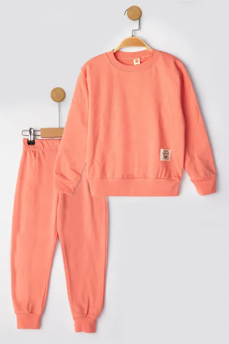 Basic Armalı 2 İplik Bisiklet Yaka Mevsimlik Çocuk Eşofman Takımı