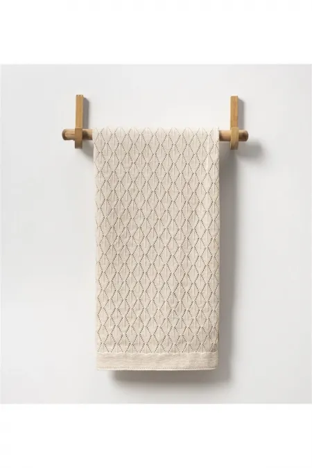 Baklava Desen Bebek Triko Battaniye Bej