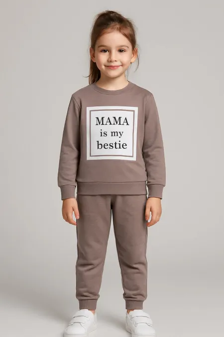 Mama Baskı 2 İp Kız Çocuk Eşofman Takım