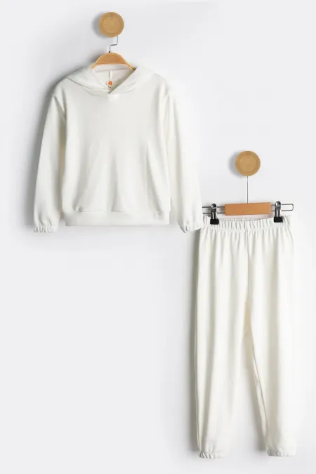 Kapşonlu 2 İplik Mevsimlik Çocuk Eşofman Takımı