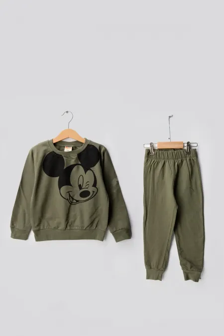 Micky 2 İplik Bisiklet Yaka Çocuk Eşofman Takımı