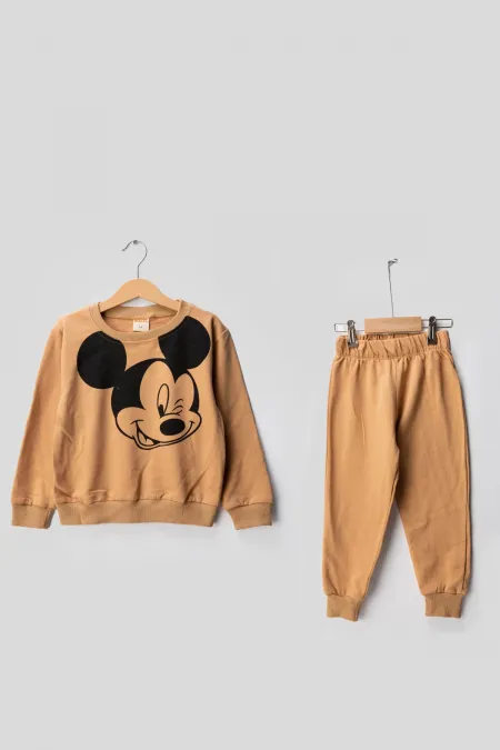 Micky 2 İplik Bisiklet Yaka Çocuk Eşofman Takımı