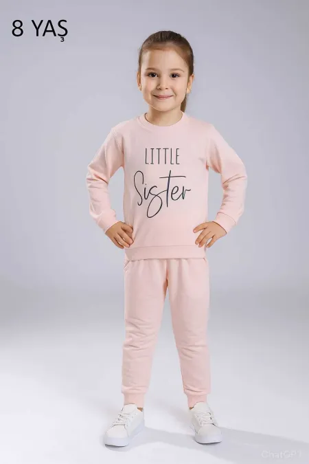 Sister Baskı 2 İp Kız Çocuk Eşofman Takım