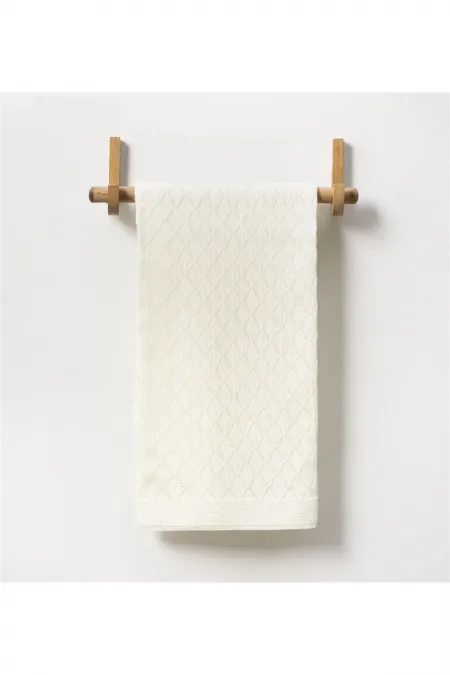 Baklava Desen Bebek Triko Battaniye Ekru