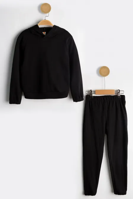 Kapşonlu 2 İplik Mevsimlik Çocuk Eşofman Takımı