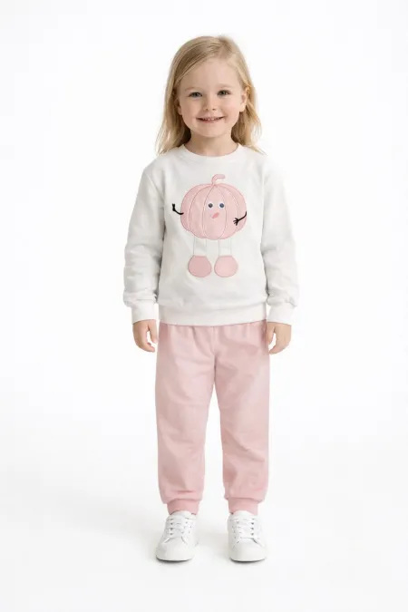 Kabak Nakışlı Kız Erkek Çocuk Eşofman Takım