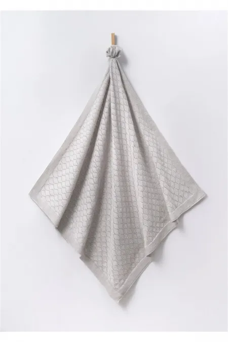 Baklava Desen Bebek Triko Battaniye Gri