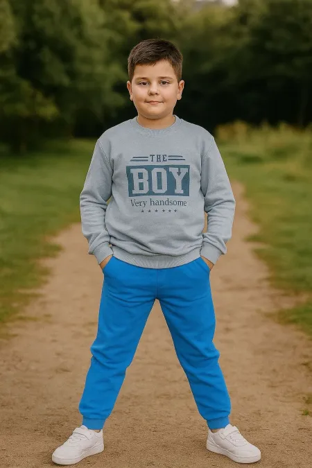 Boy Baskı 2 İp Erkek Çocuk Eşofman Takım