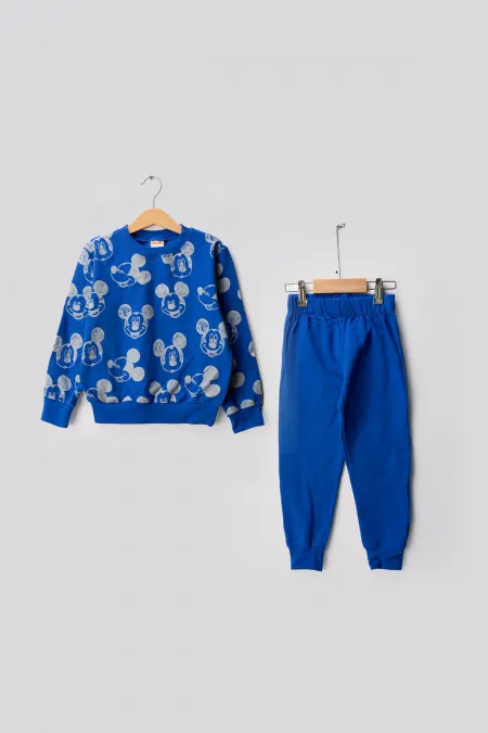 Fareler 2 İplik Bisiklet Yaka Çocuk Eşofman Takımı