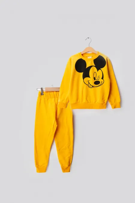 Micky 2 İplik Bisiklet Yaka Çocuk Eşofman Takımı