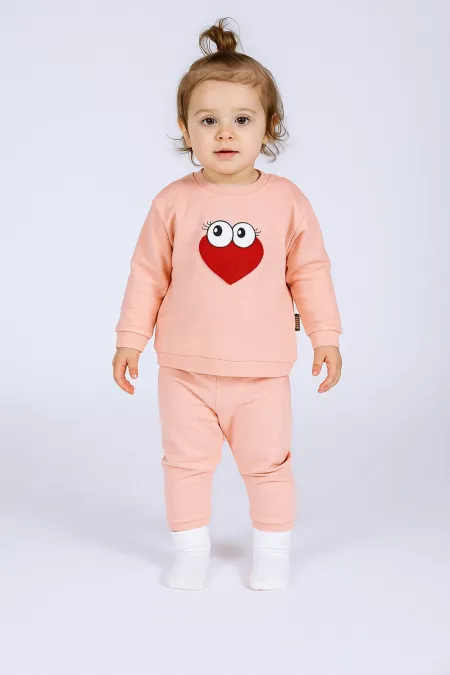 Kalpli Lase Nakışlı Bebek Takım