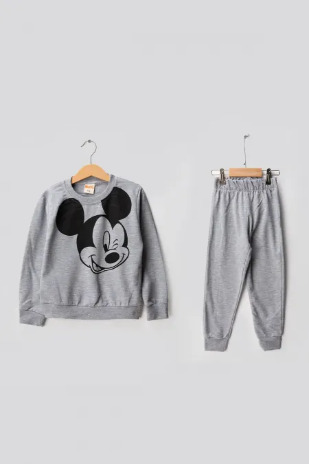 Micky 2 İplik Bisiklet Yaka Çocuk Eşofman Takımı