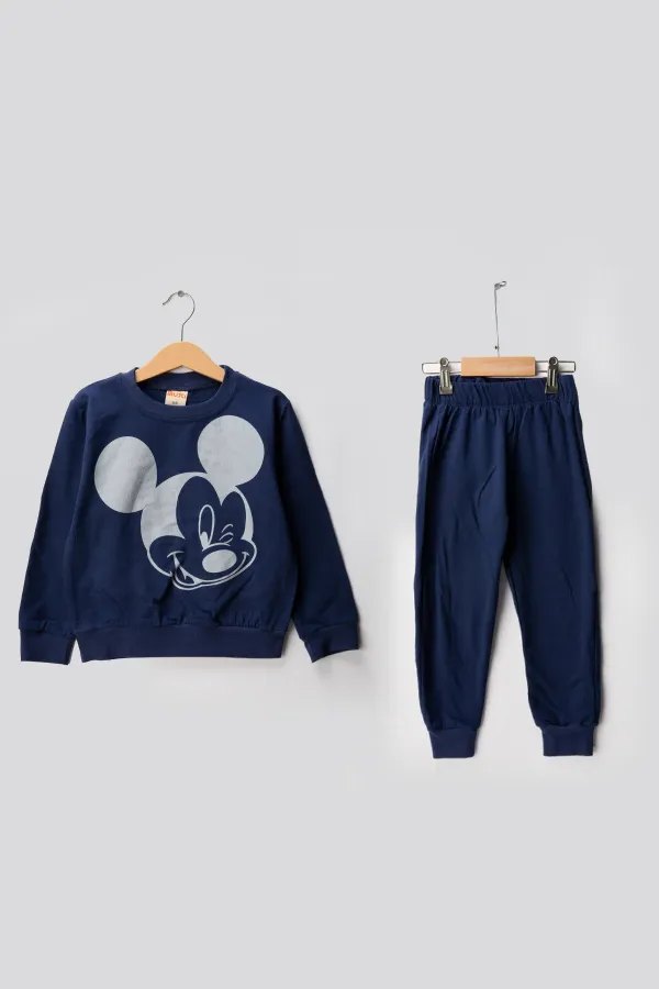 Micky 2 İplik Bisiklet Yaka Çocuk Eşofman Takımı