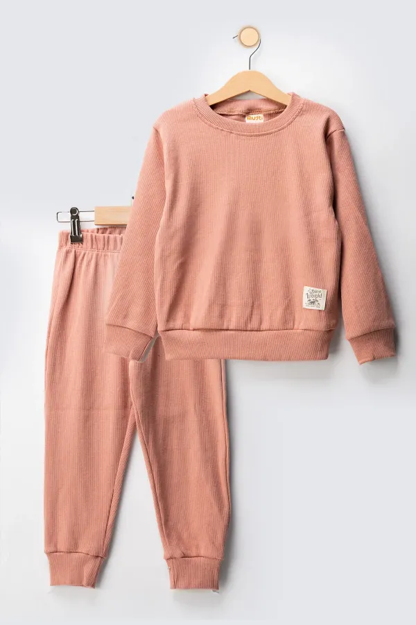 Fitilli Kaşkorse Bisiklet Yaka Çocuk Eşofman Takımı