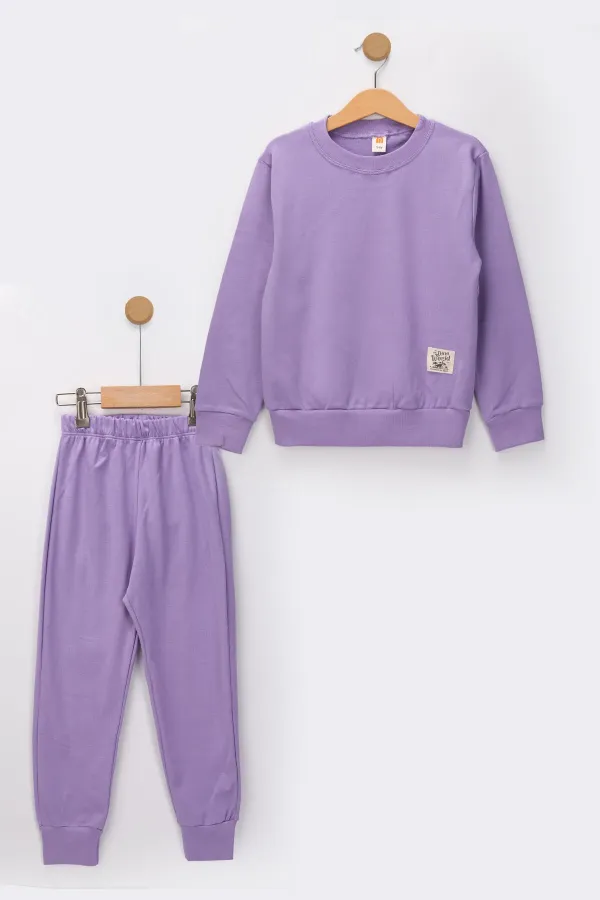 Basic Armalı 2 İplik Bisiklet Yaka Mevsimlik Çocuk Eşofman Takımı