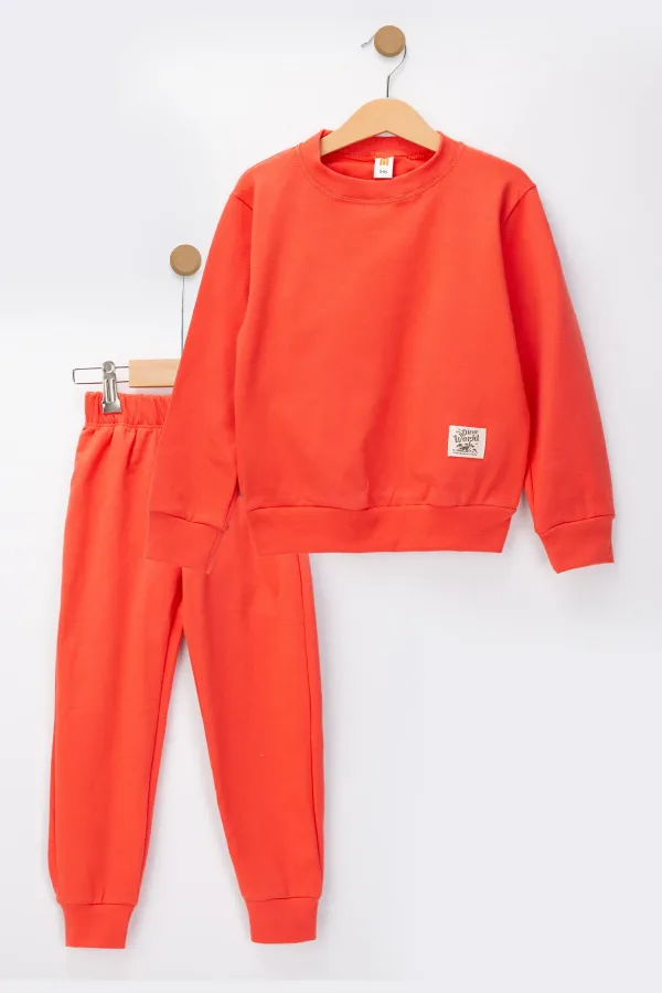 Basic Armalı 2 İplik Bisiklet Yaka Mevsimlik Çocuk Eşofman Takımı