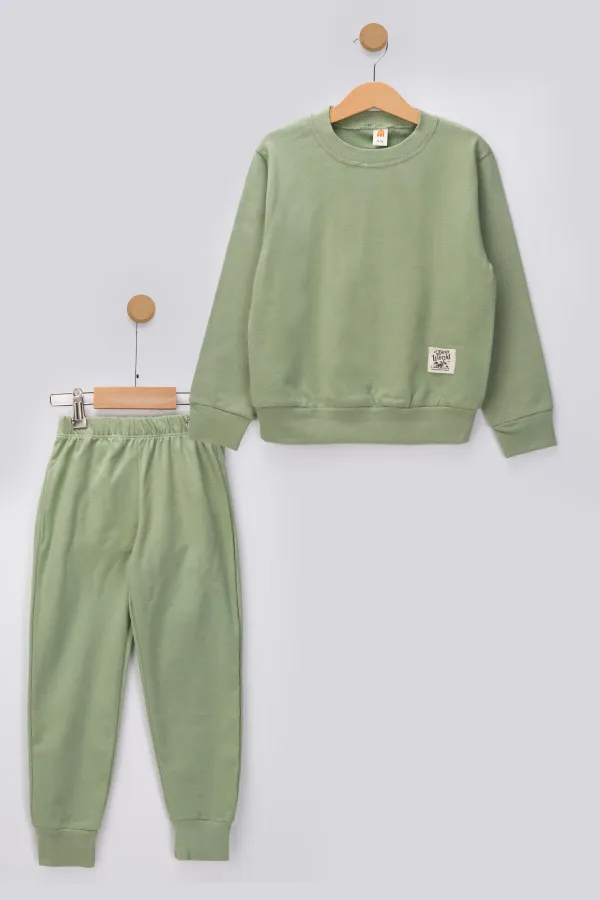 Basic Armalı 2 İplik Bisiklet Yaka Mevsimlik Çocuk Eşofman Takımı