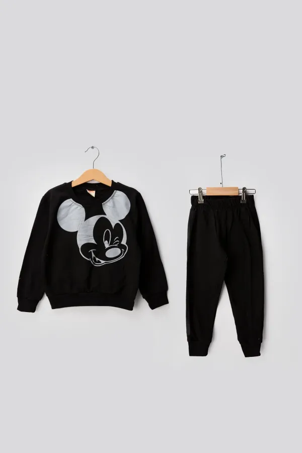 Micky 2 İplik Bisiklet Yaka Çocuk Eşofman Takımı